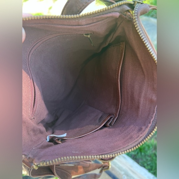 🍁FALL🍁 Brown Crossbody Leather Weaved Purse - Picture 3 of 5